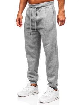 Γκρι χοντρά παντελόνια ανδρικά joggers φόρμας Bolf MS002