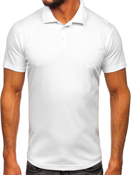 Λευκό ανδρικό πόλο μπλουζάκι Bolf 0002
