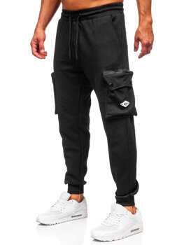 Μαύρα παντελόνια ανδρικά cargo joggers φόρμας Bolf K17