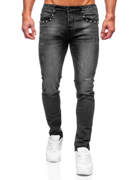 Μαύρα τζιν παντελόνια ανδρικά slim fit Bolf MP0057N