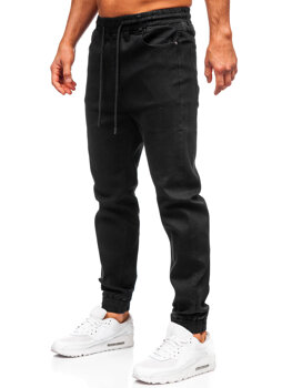 Μαύρα τζιν παντελόνια joggers ανδρικά Bolf 8161