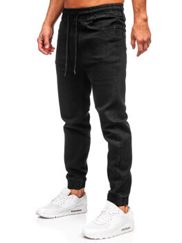 Μαύρα τζιν παντελόνια joggers ανδρικά Bolf 8162