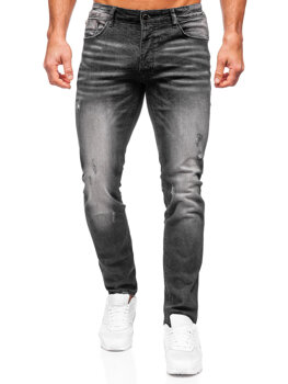 Μαύρο ανδρικά τζιν παντελόνια slim fit Bolf MP0070N