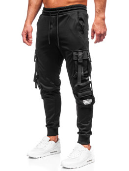 Μαύρο ανδρικό παντελόνι φόρμας με τσέπες Bolf HS7173