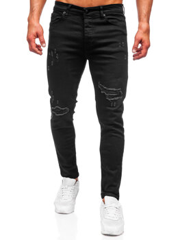 Μαύρο ανδρικό τζιν παντελόνι slim fit Bolf 6382