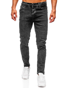 Μαύρο ανδρικό τζιν παντελόνι slim fit Bolf 6499