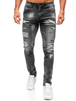 Μαύρο ανδρικό τζιν παντελόνι slim fit Bolf MP0156N