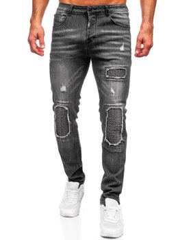 Μαύρο ανδρικό τζιν slim fit Bolf MP0137N