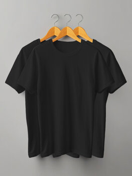 Μαύρο γυναικείο T-shirt χωρίς στάμπα Bolf SD211-3P 3PACK