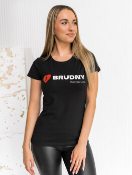 Μαύρο γυναικείο t-shirt με τύπωμα από τη συλλογή Igor Brudny 01