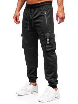 Μαύρο cargo ανδρικό παντελόνι jogger φόρμας Bolf JX6362
