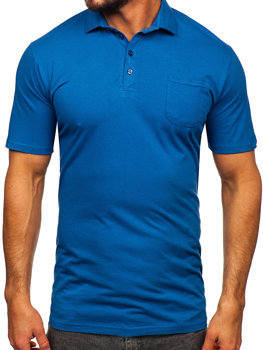 Μπλε βαμβακερό ανδρικό πόλο μπλουζάκι Bolf 143006
