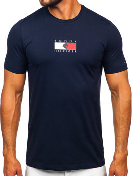 Μπλε σκούρο ανδρικό t-shirt με τύπωμα Tommy Hilfiger TH10082