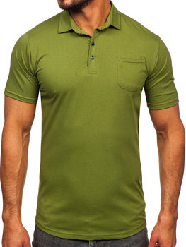 Πράσινο βαμβακερό ανδρικό πόλο μπλουζάκι Bolf 143006