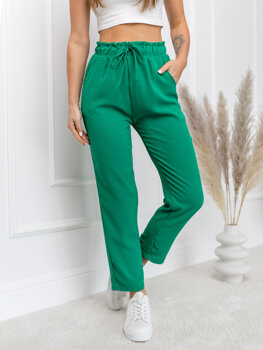 Πράσινο γυναικείο υφασμάτινο παντελόνι Bolf W7921