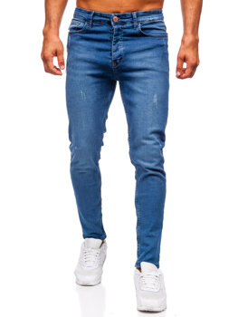 Σκούρο μπλε ανδρικό τζιν παντελόνι slim fit Bolf 6175