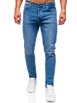 Σκούρο μπλε ανδρικό τζιν παντελόνι slim fit Bolf 6471