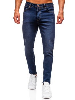 Σκούρο μπλε ανδρικό τζιν παντελόνι slim fit Bolf 6479