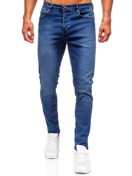 Σκούρο μπλε ανδρικό τζιν παντελόνι slim fit Bolf 6592