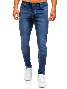 Σκούρο μπλε ανδρικό τζιν παντελόνι slim fit Bolf 6596