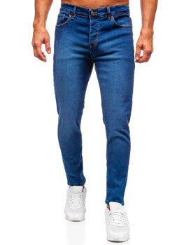 Σκούρο μπλε ανδρικό τζιν παντελόνι slim fit Bolf 6811