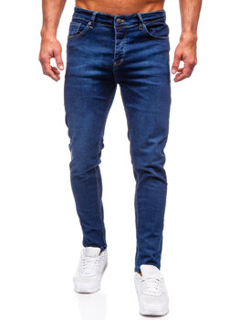 Σκούρο μπλε παντελόνια τζιν ανδρικά slim fit Bolf 6290