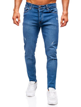 Σκούρο μπλε παντελόνια τζιν ανδρικά slim fit Bolf 6486