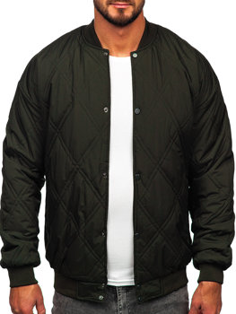 Χακί ανδρικό καπιτονέ μπουφάν baseball bomber Bolf 84M3020