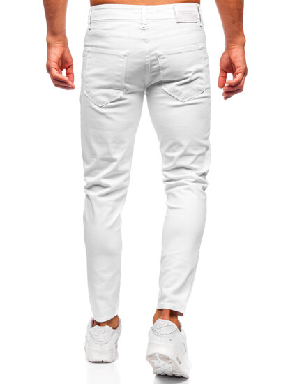 Άσπρο ανδρικό τζιν slim fit Bolf 5888