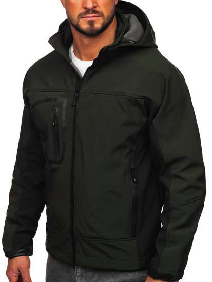 Ανδρικό μπουφάν softshell χακί Bolf T019