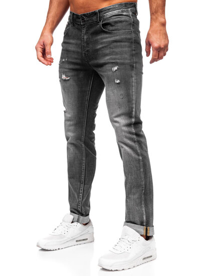 Ανθρακί ανδρικό τζιν παντελόνι slim fit Bolf MP0169G