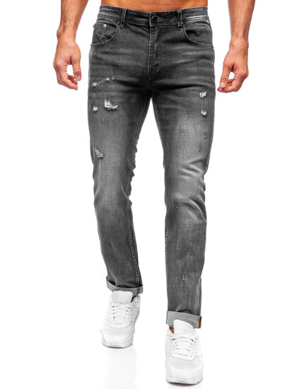 Ανθρακί ανδρικό τζιν παντελόνι slim fit Bolf MP0169G