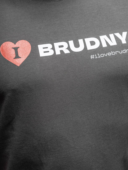 Ανθρακί ανδρικό t-shirt από τη συλλογή Igor Brudny με τύπωμα 02