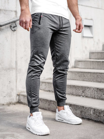 Ανθρακί jogger αθλητικά παντελόνια ανδρικά Bolf JX5001A