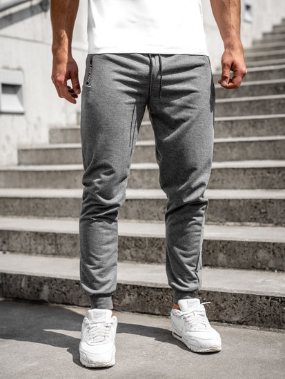 Ανθρακί jogger αθλητικά παντελόνια ανδρικά Bolf JX5003A