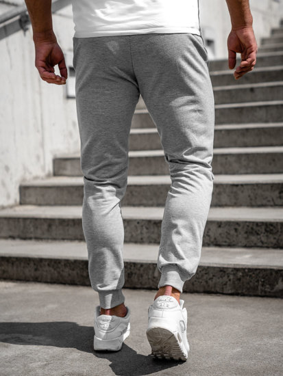 Γκρι ανδρικό παντελόνι jogger φόρμας Bolf XW02A