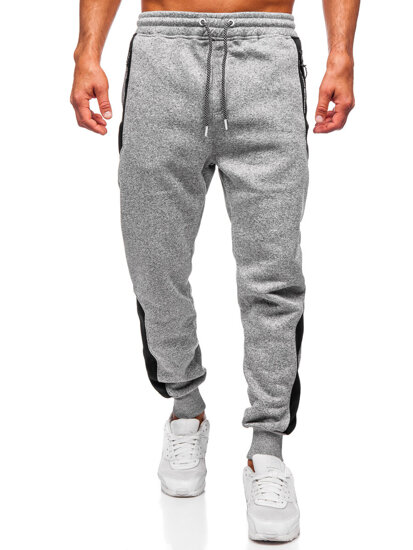 Γκρι επενδεδυμένα παντελόνια ανδρικά joggers φόρμας Bolf Q1100