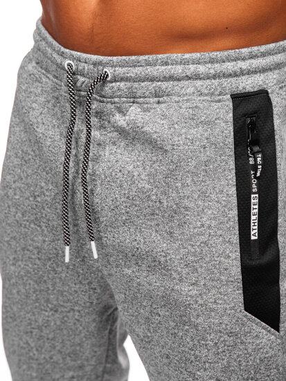 Γκρι επενδεδυμένα παντελόνια ανδρικά joggers φόρμας Bolf Q1100