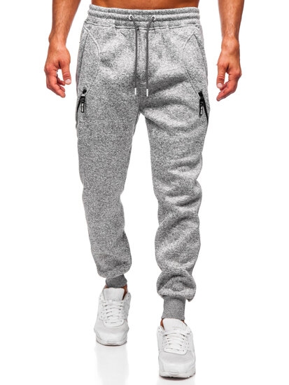 Γκρι επενδεδυμένα παντελόνια ανδρικά joggers φόρμας Bolf Q1104