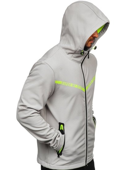 Γκρι μπουφαν ανδρικο μεταβατικο softshell Bolf KS2181