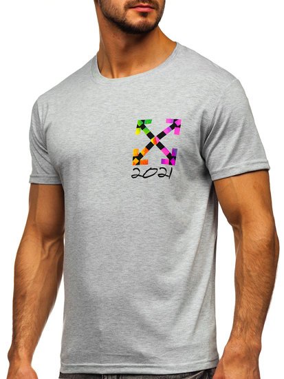 Γκρι T-shirt ανδρικο με εκτυπωση Bolf KS2513