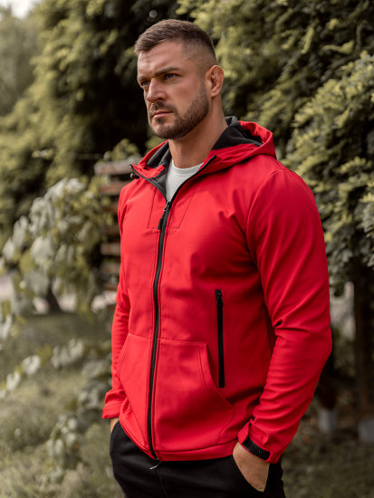 Κόκκινο ανδρικό μεταβατικό μπουφάν softshell Bolf HM187