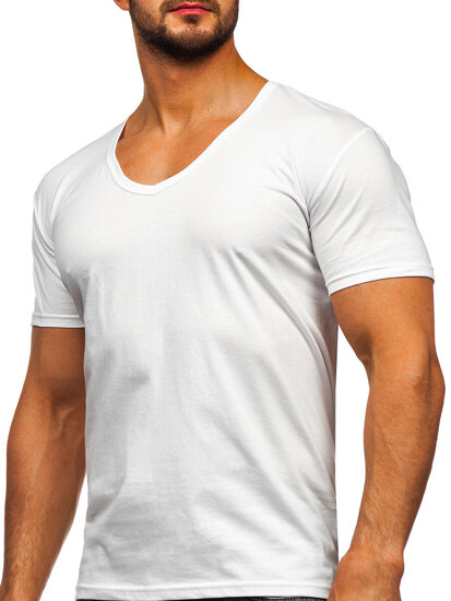 Λευκό Ανδρικό T-shirt με V-ντεκολτέ Bolf 9002-3P 3 PACK