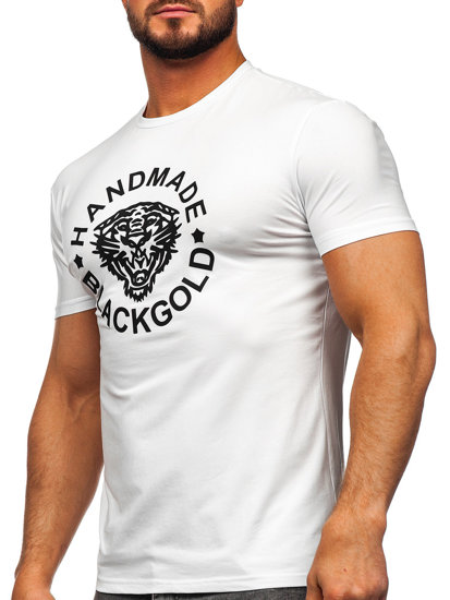 Λευκό ανδρικό t-shirt με τύπωμα Bolf MT3019