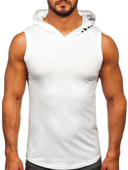 Λευκό ανδρικό tank top με τύπωμα Bolf 2537