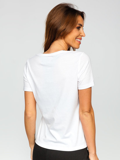 Λευκό γυναικείο T-shirt χωρίς στάμπα Bolf SD211-3P 3PACK