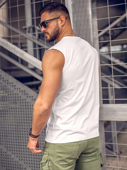 Λευκό tank top με τύπωμα Bolf 14827A