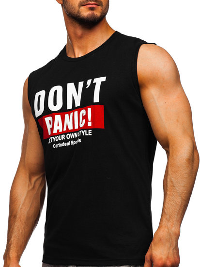 Μαυρο μπλουζακι tank top με σταμπα Bolf 14827