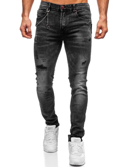 Μαυρο τζιν παντελονι ανδρικο slim fit Bolf 60027W0