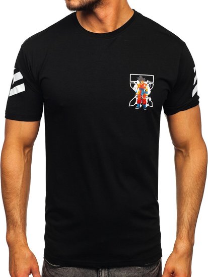 Μαυρο T-shirt ανδρικο με σταμπα Bolf 2607